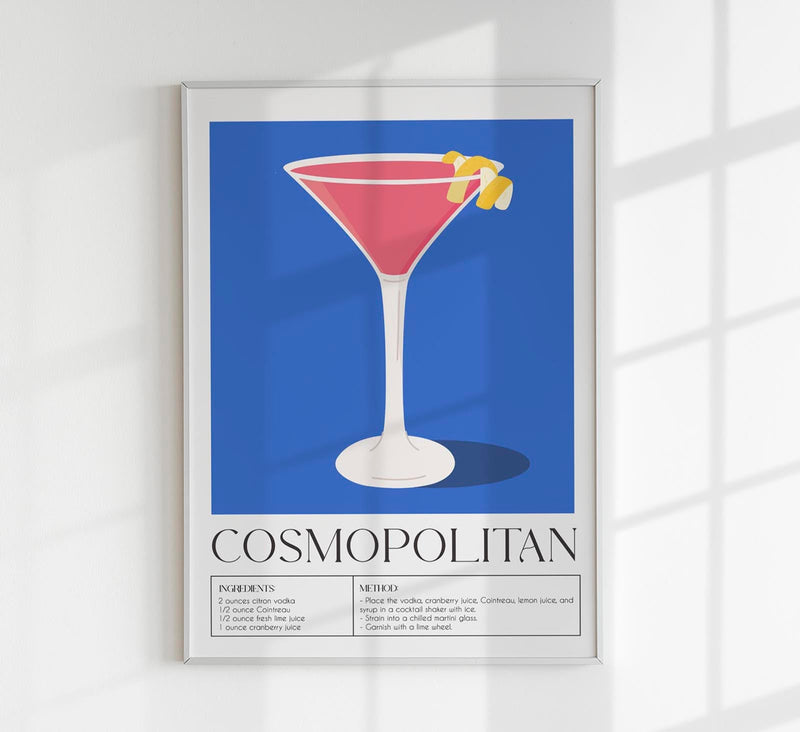 Cosmopolitan Drink Art Poster – Modern Mixology Wandbild — Patroa Studio