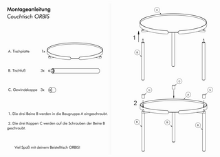 ORBIS – Wetterfester Metall-Couchtisch | Rund | Verstellbare Beine