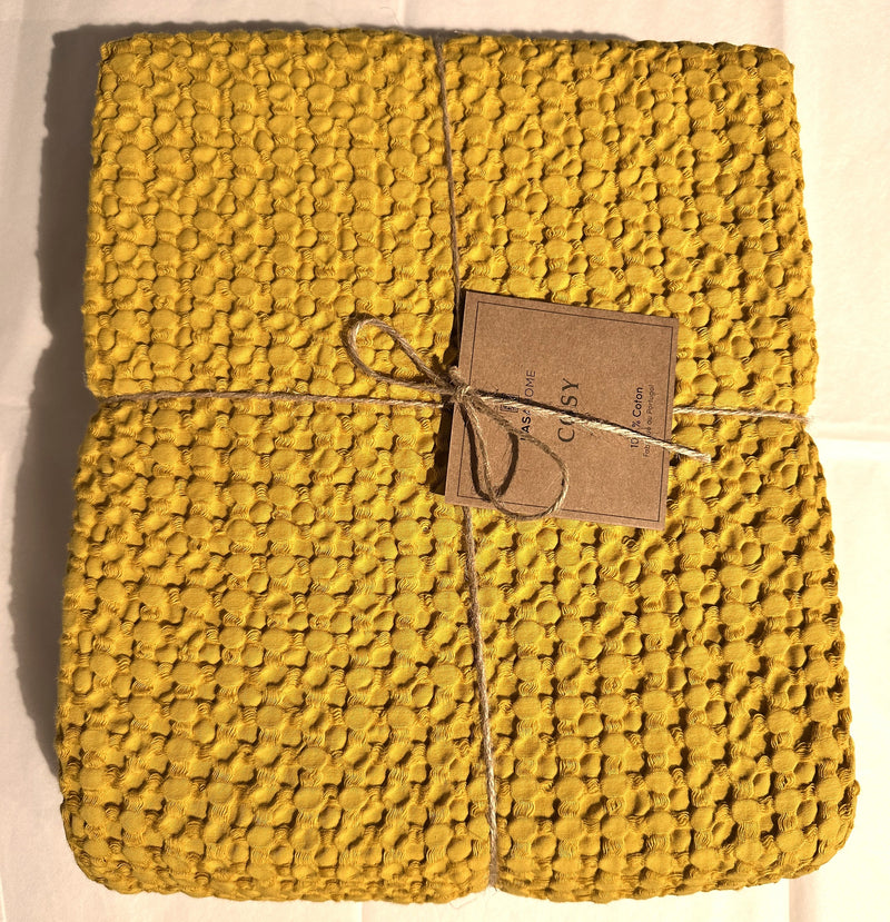 Waffeldecke Cozy – 100 % Baumwolle, weiche Waffelstruktur, Made in Portugal — Ansicht 6