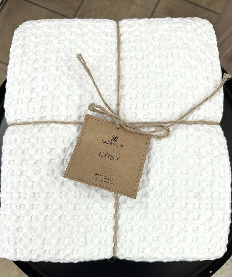 Waffeldecke Cozy – 100 % Baumwolle, weiche Waffelstruktur, Made in Portugal — von der Thannen Luxury Bedding
