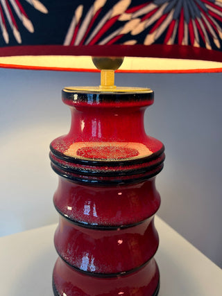 Große Scheurich Vasenlampe mit Kranich-Schirm