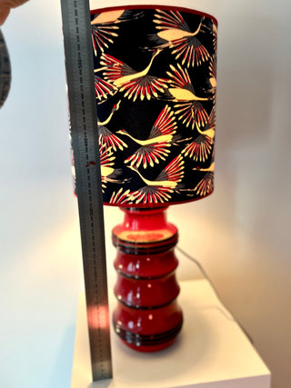 Große Scheurich Vasenlampe mit Kranich-Schirm