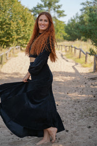 Marleen Rock black – eleganter Cordrock mit Gummibund & Godets — Ansicht 8