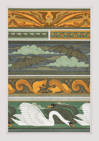 Fledermäuse, Eichhörnchen und Schwäne Poster – Vintage französischer Kunstdruck — Ansicht 1