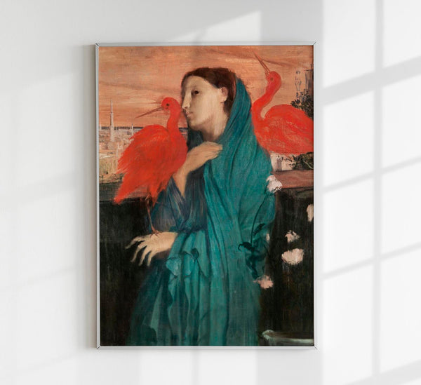 Young Woman with Ibis Kunstdruck von Edgar Degas – Poster Archivpapier