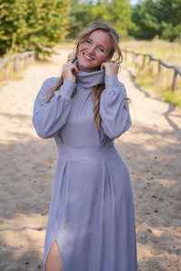 AILA Comfy Dress lilac – floor-length, flowing, sustainable — Ansicht 7