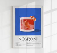 Negroni Drink Art Poster Fine Art Canvas – Classic Cocktail — Ansicht 1