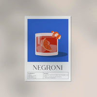 Negroni Drink Art Poster Fine Art Canvas – Classic Cocktail — Ansicht 3
