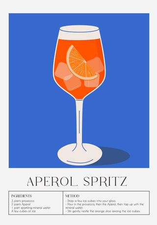 Aperol Spritz Drink Art Poster – Fine Art Print | Cocktail Art | UV‑resistent