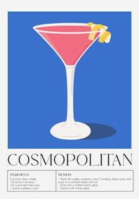 Cosmopolitan Drink Art Poster – Modern Mixology Wandbild — Ansicht 4