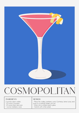 Cosmopolitan Drink Art Poster – Modern Mixology | Farbintensiv | Zeitgenössisch