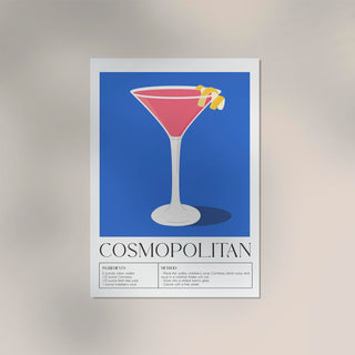 Cosmopolitan Drink Art Poster – Modern Mixology | Farbintensiv | Zeitgenössisch