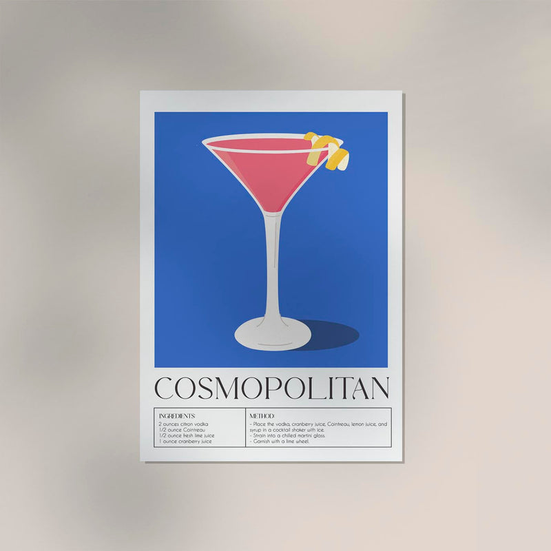 Cosmopolitan Drink Art Poster – Modern Mixology Wandbild — Ansicht 3