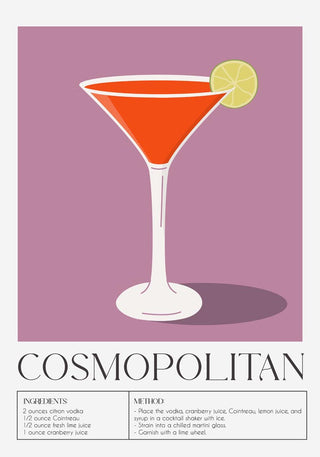 Cosmopolitan n. 2 – Fine Art Print | Cocktail Art | Moderner Barlook