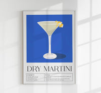 Dry Martini Drink Art Poster – Fine Art Print Cocktail Illustration — Ansicht 1