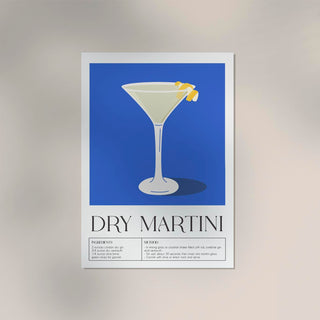 Dry Martini Drink Art Poster – Fine Art Print | Cocktail Illustration | Zeitlose Bar-Ästhetik