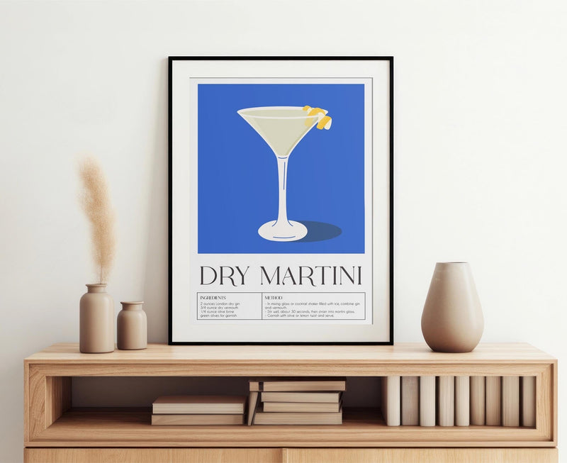 Dry Martini Drink Art Poster – Fine Art Print Cocktail Illustration — Ansicht 2