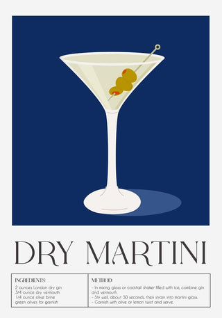 Dry Martini Art Poster – Fine Art Paper | Canvas | Ohne Rahmen