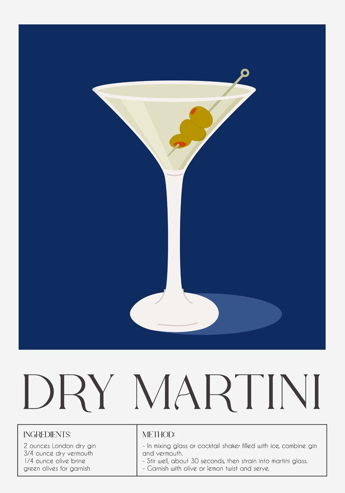 Dry Martini Art Poster – Fine Art Paper oder Canvas, mehrere Größen — Ansicht 4
