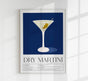 Dry Martini Art Poster – Fine Art Paper oder Canvas, mehrere Größen