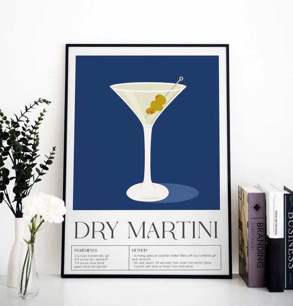 Dry Martini Art Poster – Fine Art Paper oder Canvas, mehrere Größen