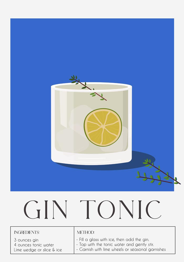 Gin Tonic Drink Art Poster – Contemporary Bar Art | Fine Art Print — Ansicht 4