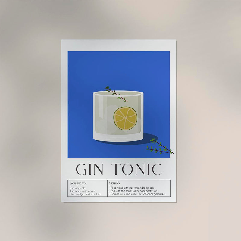 Gin Tonic Drink Art Poster – Contemporary Bar Art | Fine Art Print — Ansicht 3