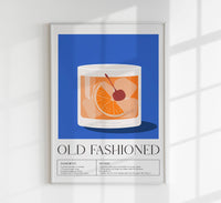 Old Fashioned Drink Art Poster – Mid-Century Modern Design — Ansicht 1