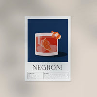 Negroni Dark Blue – Drink Art Poster | Fine Art Canvas — Ansicht 3