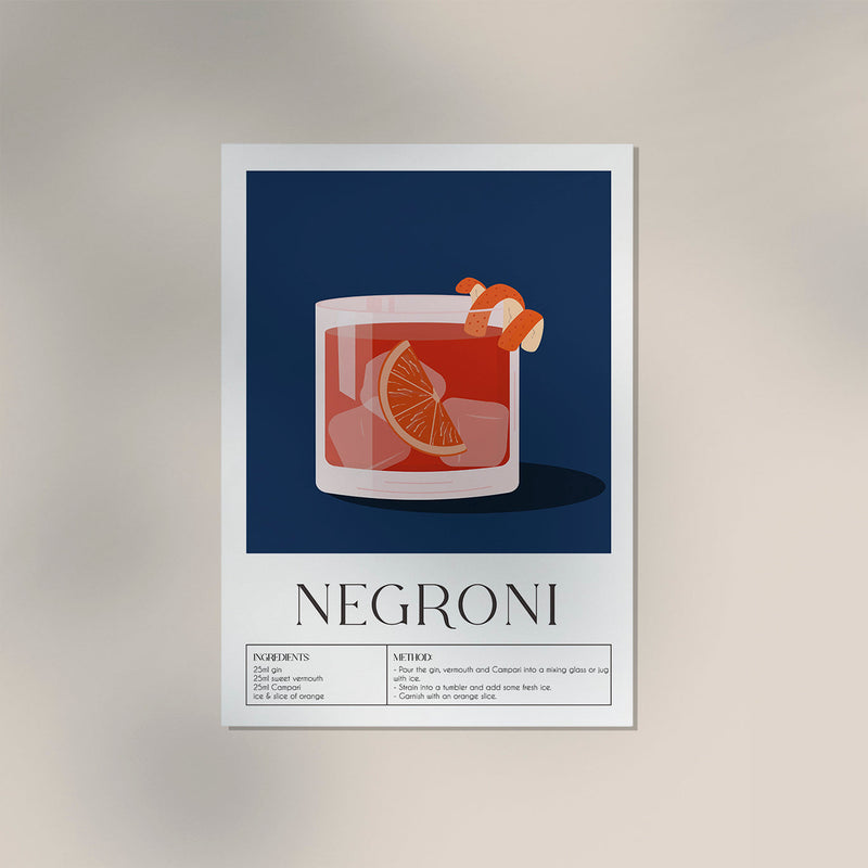 Negroni Dark Blue – Drink Art Poster | Fine Art Canvas — Ansicht 3