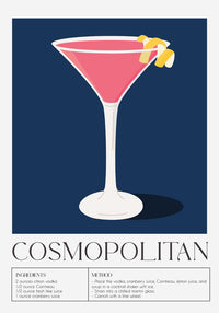 Cosmopolitan Drink – Fine Art Print | Dark Blue Bar Art | Modern Cocktail — Ansicht 3