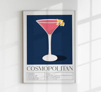 Cosmopolitan Drink – Fine Art Print | Dark Blue Bar Art | Modern Cocktail — Ansicht 1