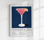 Cosmopolitan Drink – Fine Art Print | Dark Blue Bar Art | Modern Cocktail
