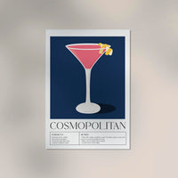 Cosmopolitan Drink – Fine Art Print | Dark Blue Bar Art | Modern Cocktail — Ansicht 2