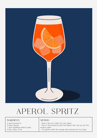 Aperol Spritz Drink Dark Blue Art Poster – Fine Art Print UV-resistant — Ansicht 3