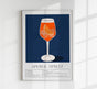 Aperol Spritz Drink Dark Blue Art Poster – Fine Art Print UV-resistant