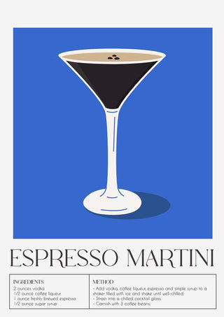 Espresso Martini Drink Art Poster – Stilvoll | Modern | Genussvoll