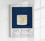 Gin Tonic Drink Dark Blue Art Poster – Fine Art Print Contemporary Bar Art
