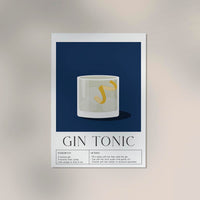 Gin Tonic Drink Dark Blue Art Poster – Fine Art Print Contemporary Bar Art — Ansicht 2