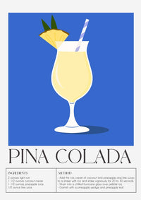 Pina Colada Drink Art Poster Fine Art Canvas Cocktail-Kunstdruck — Ansicht 3