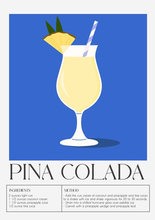 Pina Colada – Drink Art Poster | Fine Art Canvas | Cocktail-Kunst