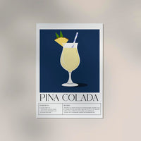 Pina Colada Dark Blue – Drink Art Poster | Fine Art Canvas — Ansicht 2