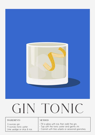 Gin Tonic Nr. 2 Drink Art Poster – Contemporary Bar Art | Fine Art Print | Canvas