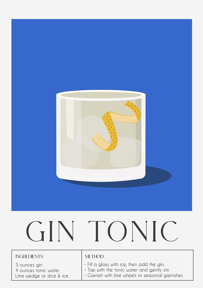 Gin Tonic Nr. 2 Drink Art Poster – Fine Art Print & Canvas — Ansicht 3