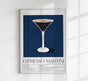 Espresso Martini Drink Dark Blue Art Poster - Stylish Modern