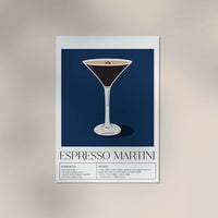 Espresso Martini Drink Dark Blue Art Poster - Stylish Modern — Ansicht 2