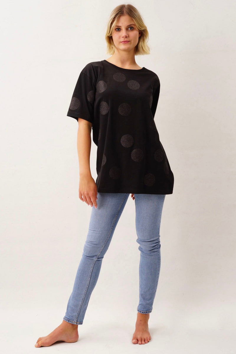Balls Glitter Festive T-Shirt Unisex – 100 % Baumwolle mit Glitzer-Dots — Ansicht 2