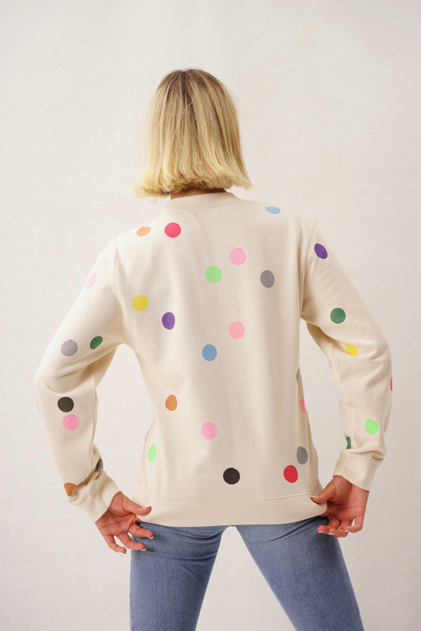 Painted Points Sweater 100% Cotton Hand-Stamped Unisex