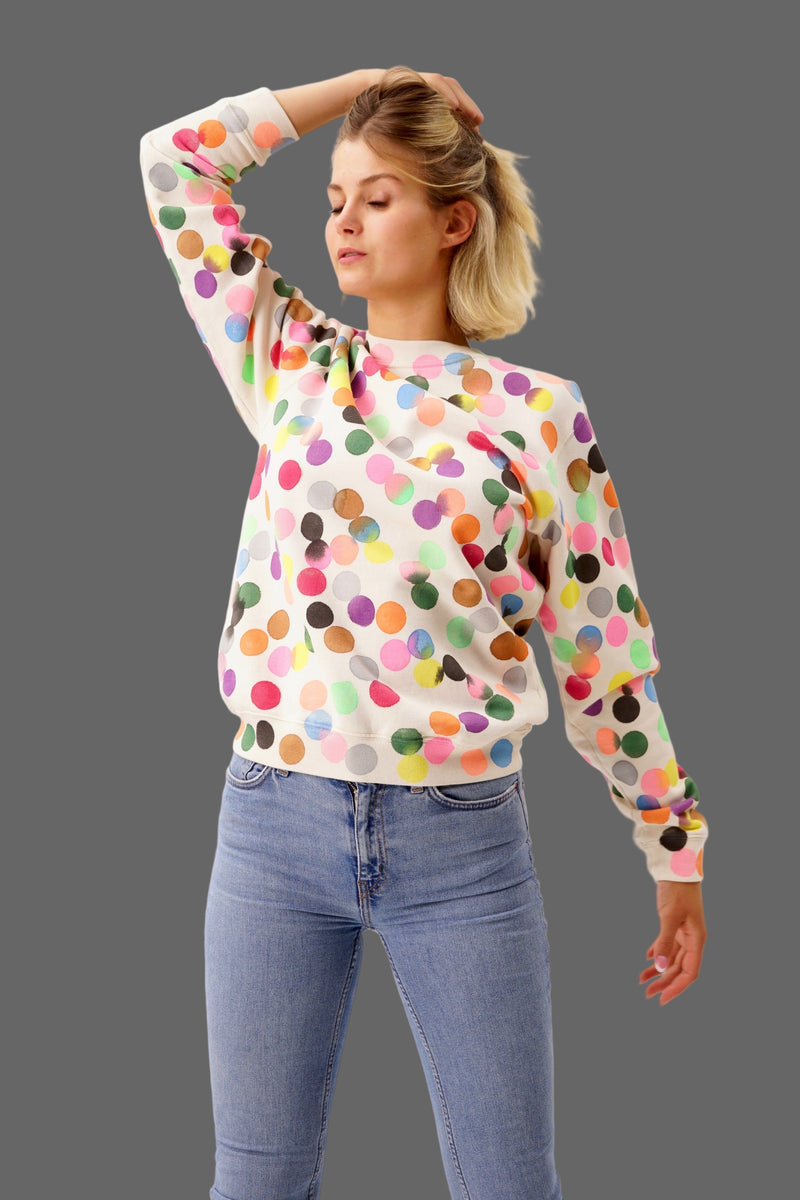 Handstamped Points Allover Sweater – 100% Cotton, Hand-printed — Ansicht 5