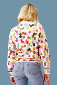 Handstamped Points Allover Sweater – 100% Cotton, Hand-printed — Ansicht 4